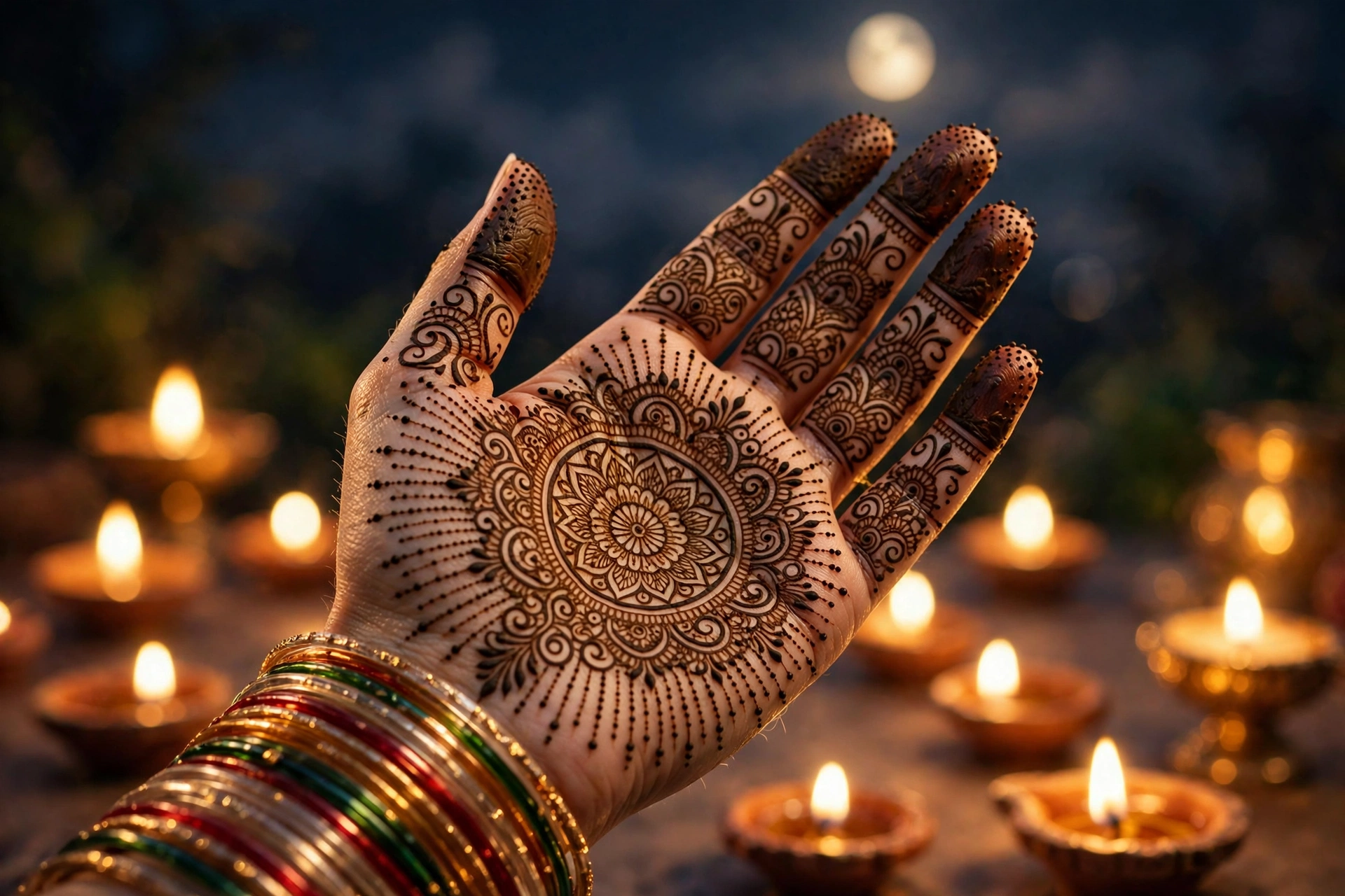 Karva Chauth Mehndi Detailed Full-Hand Mehndi 1