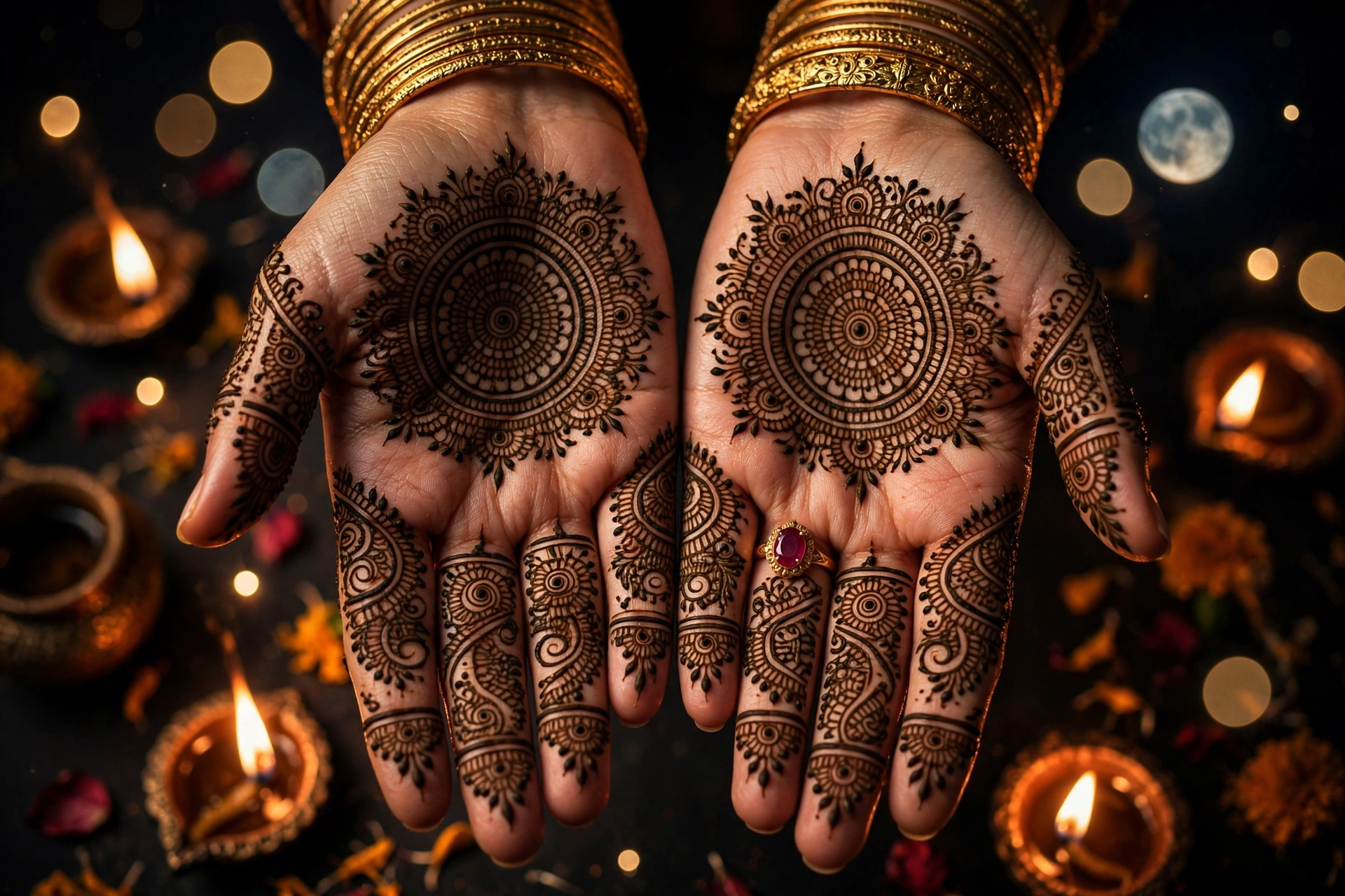 Karva Chauth Mehndi Detailed Full-Hand Mehndi 2