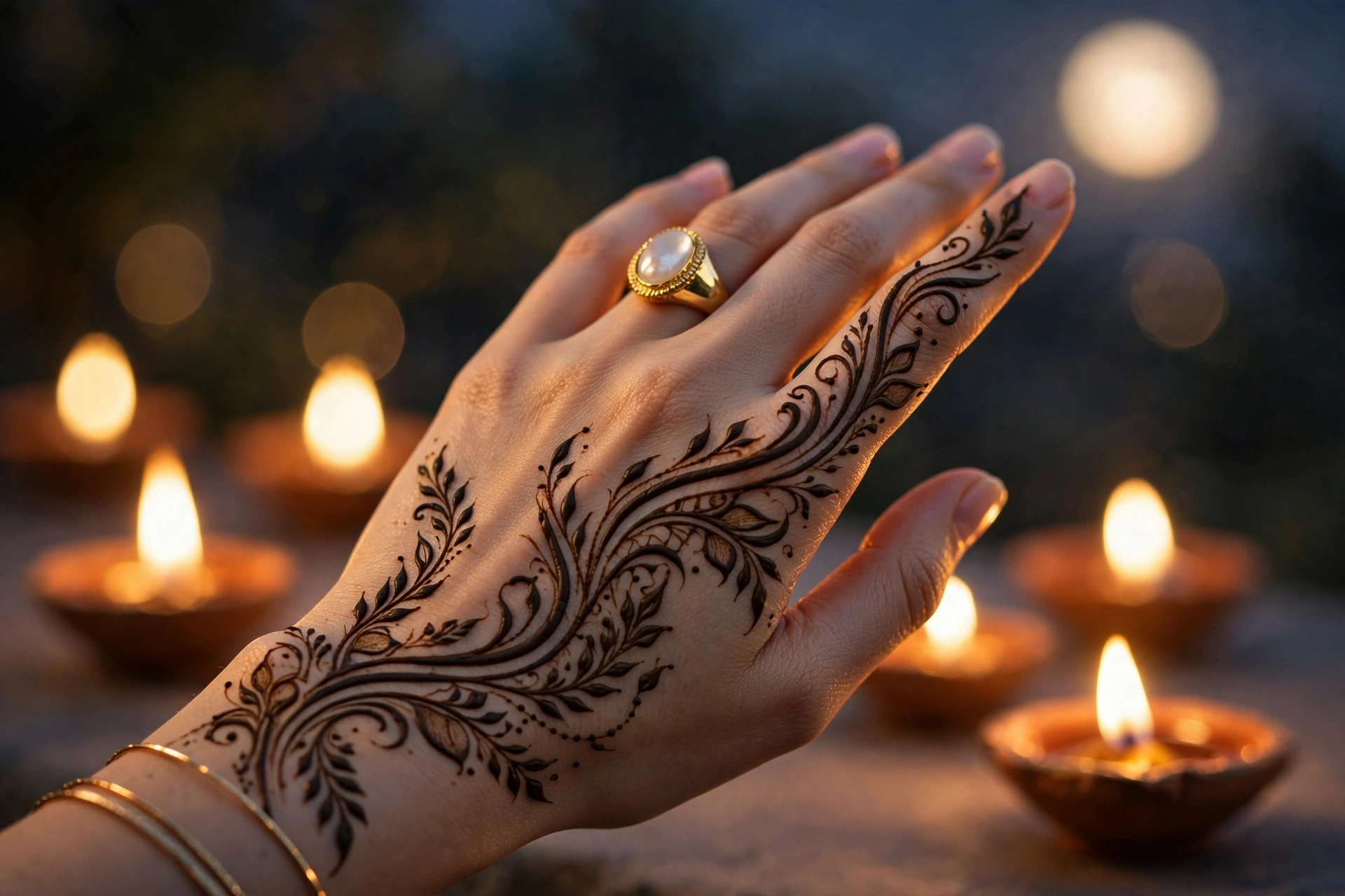Karva Chauth Mehndi Modern Arabic-Style Mehndi Trails 1