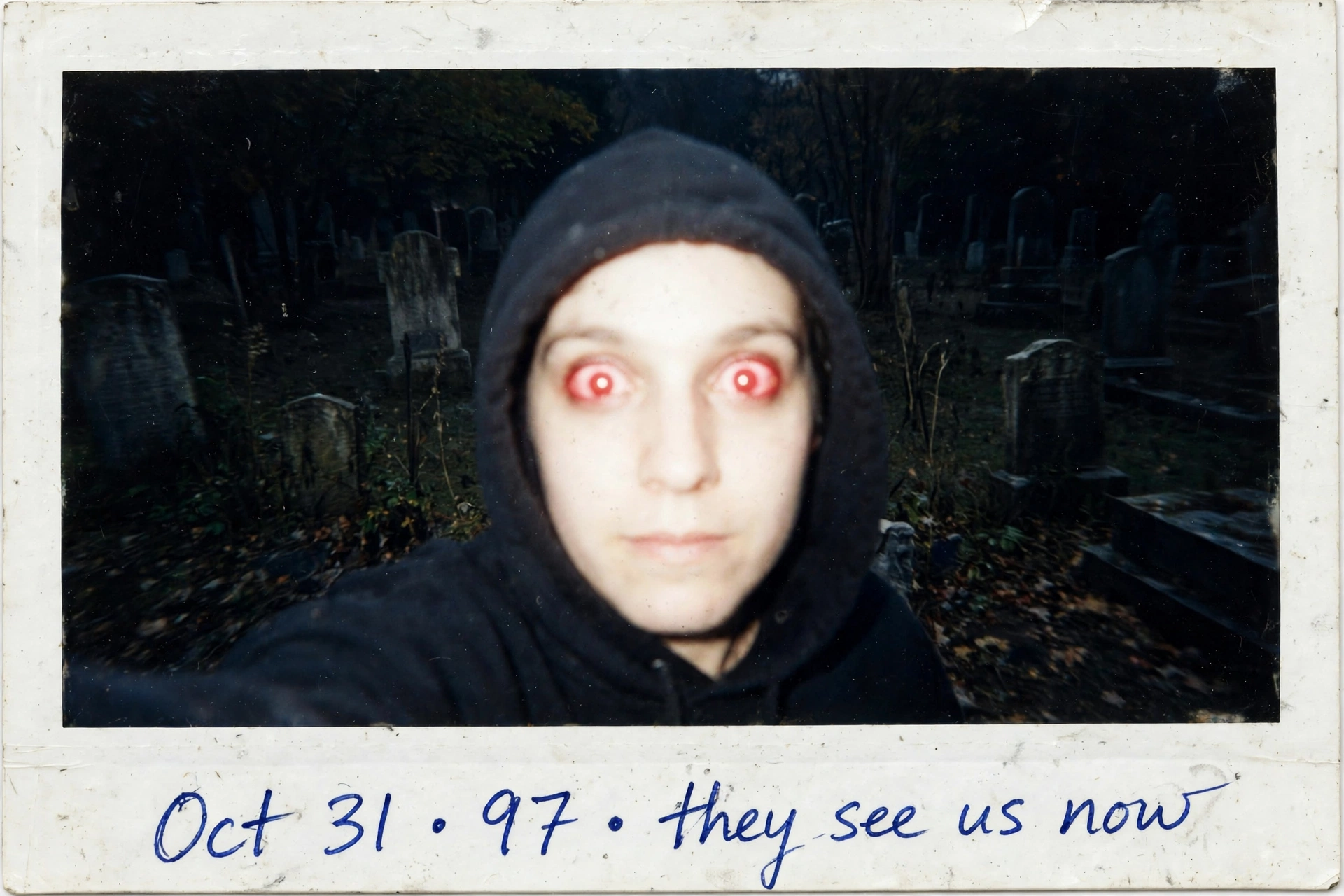 Polaroid Graveyard Night