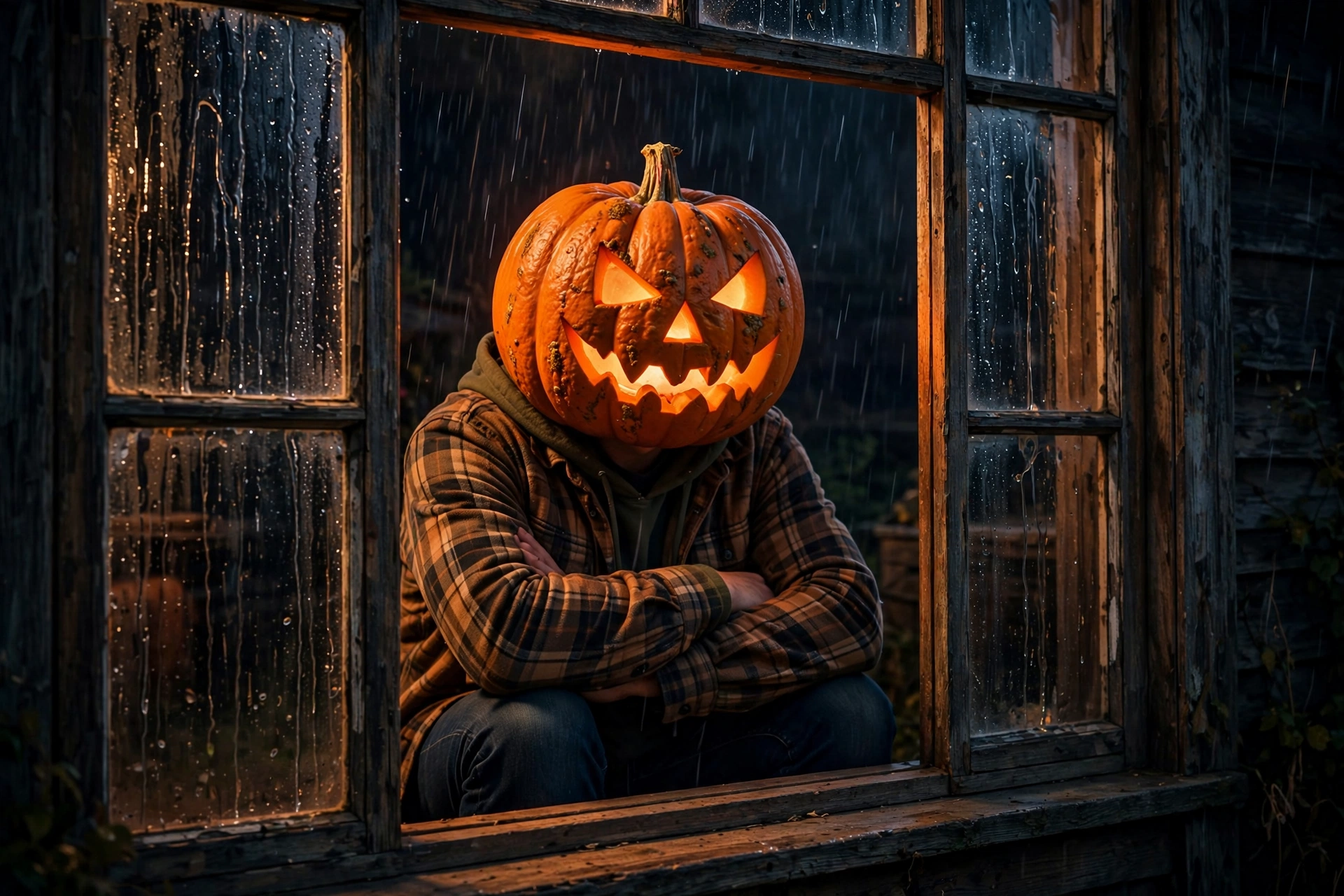 Pumpkin Head Window