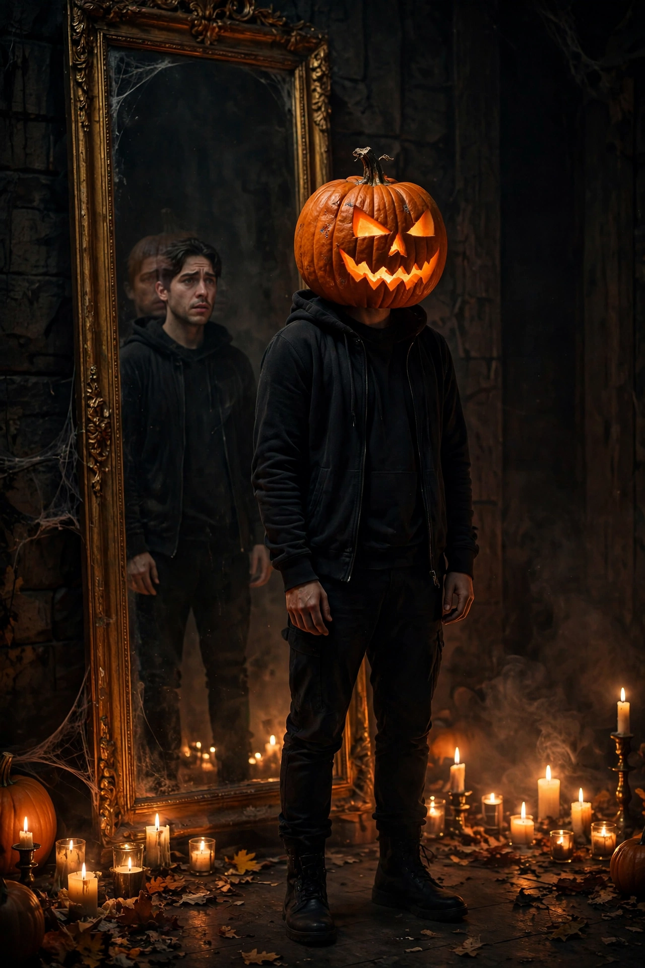 Pumpkin Head Mirror