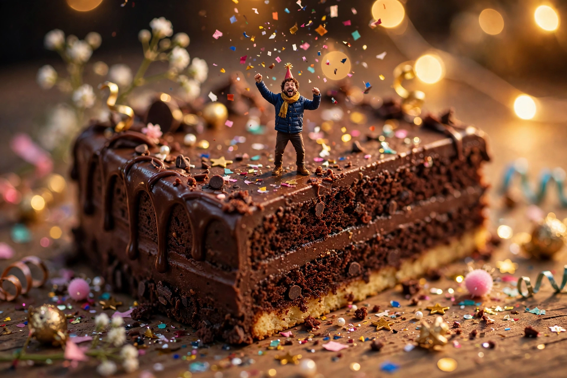 Tiny Person on a Slice of Cake