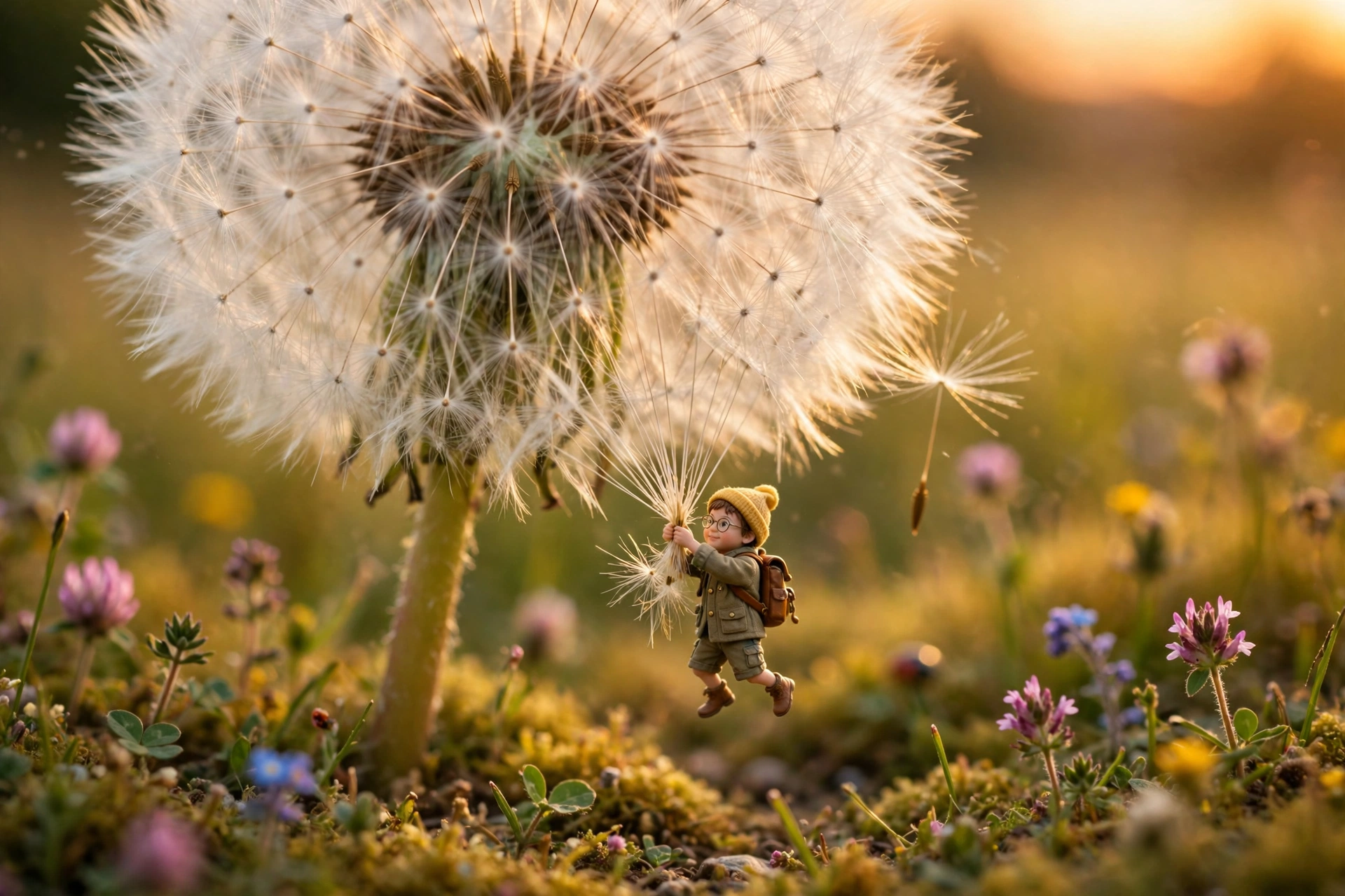 Tiny Person with Giant Dandelion