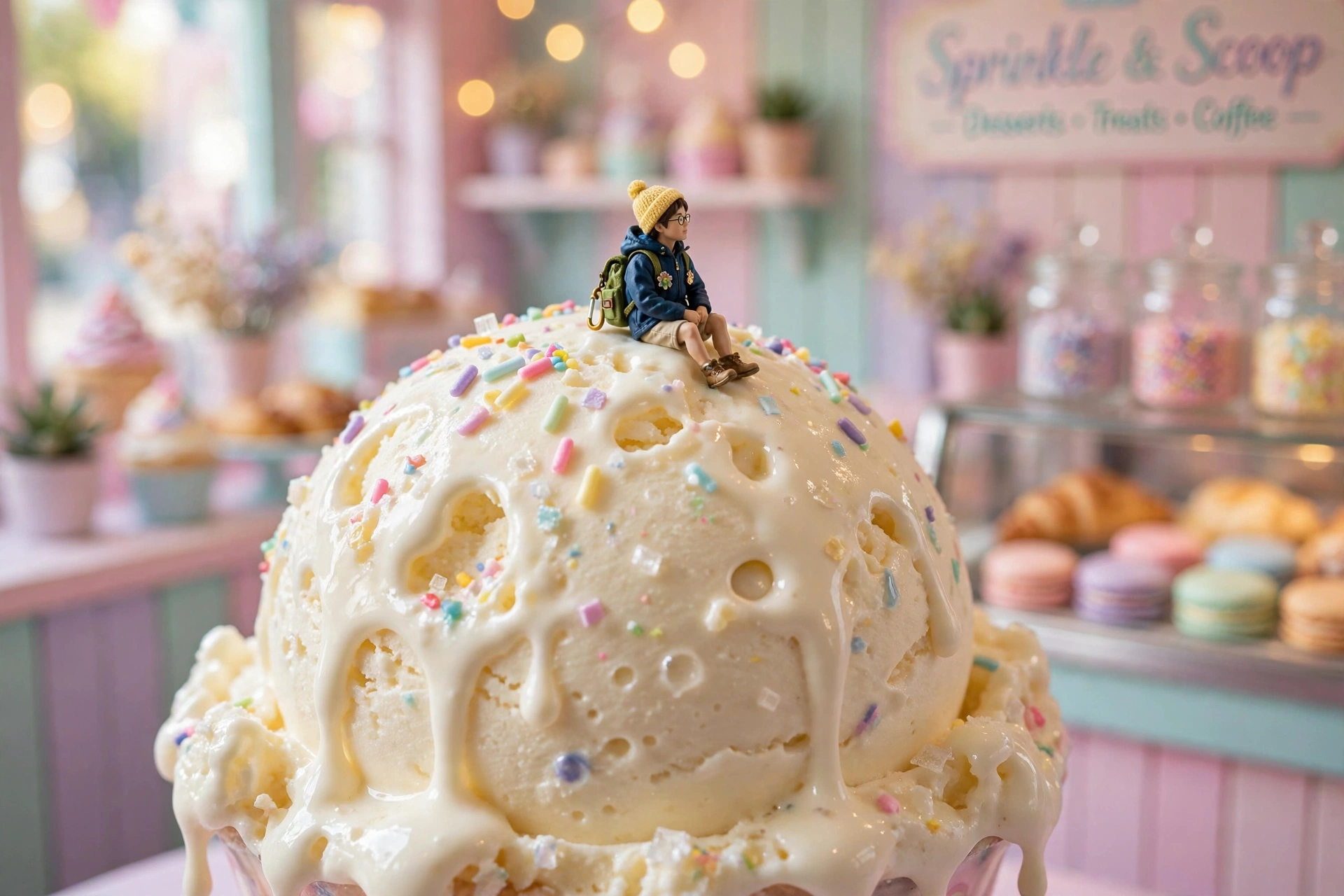 Tiny Person on an Ice Cream Scoop