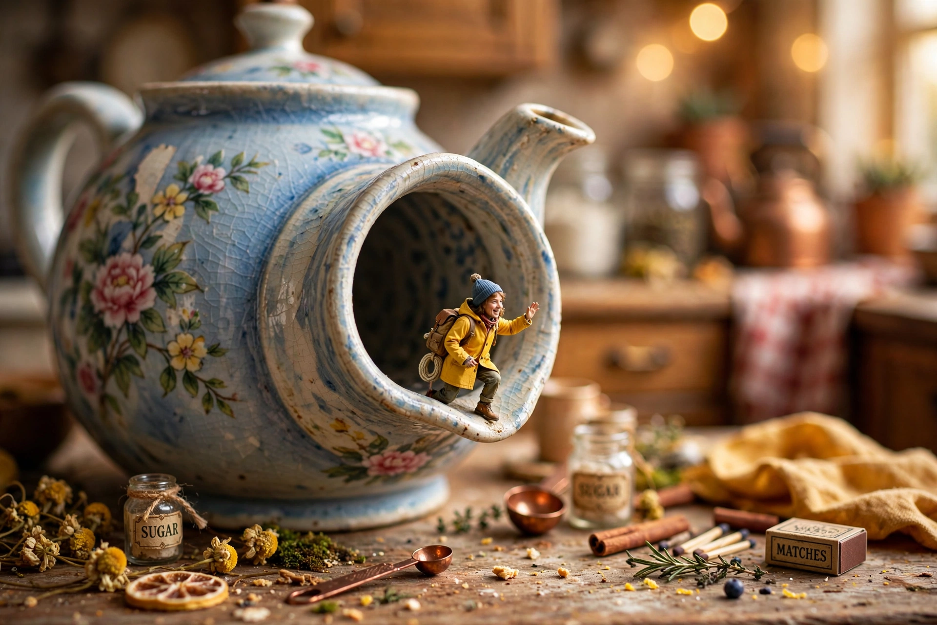 Tiny Person in a Teapot