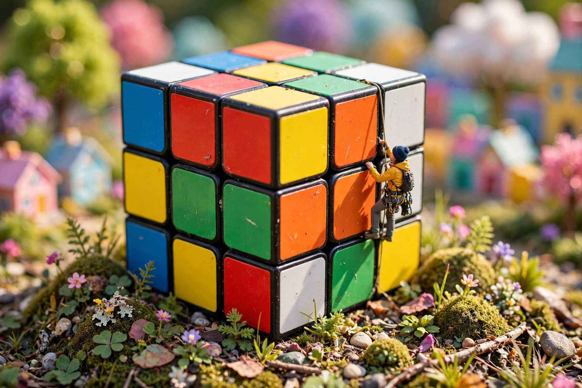 Tiny Person on a Rubik's Cube