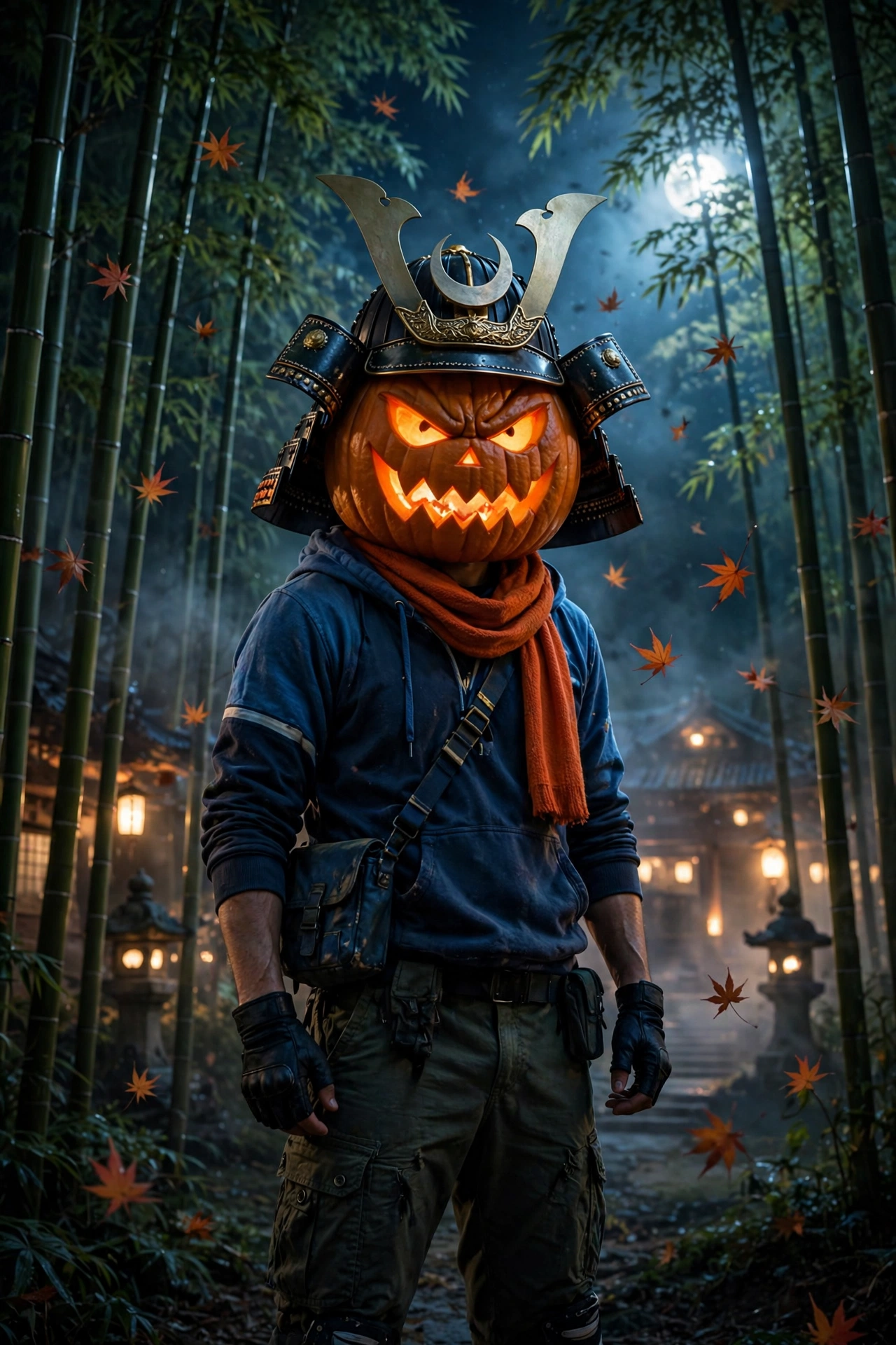 Pumpkin Head Samurai Warrior