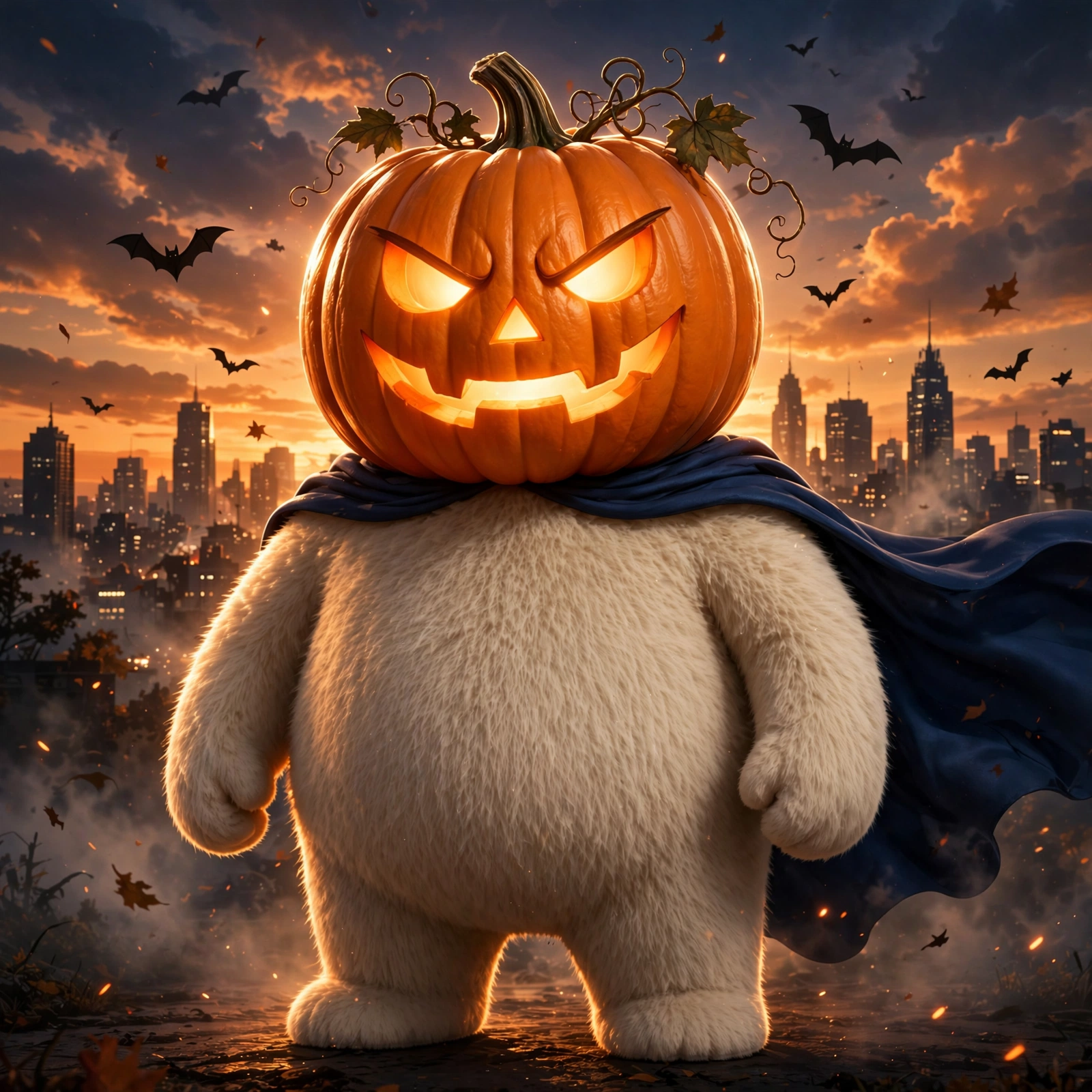 Pumpkin Head Superhero