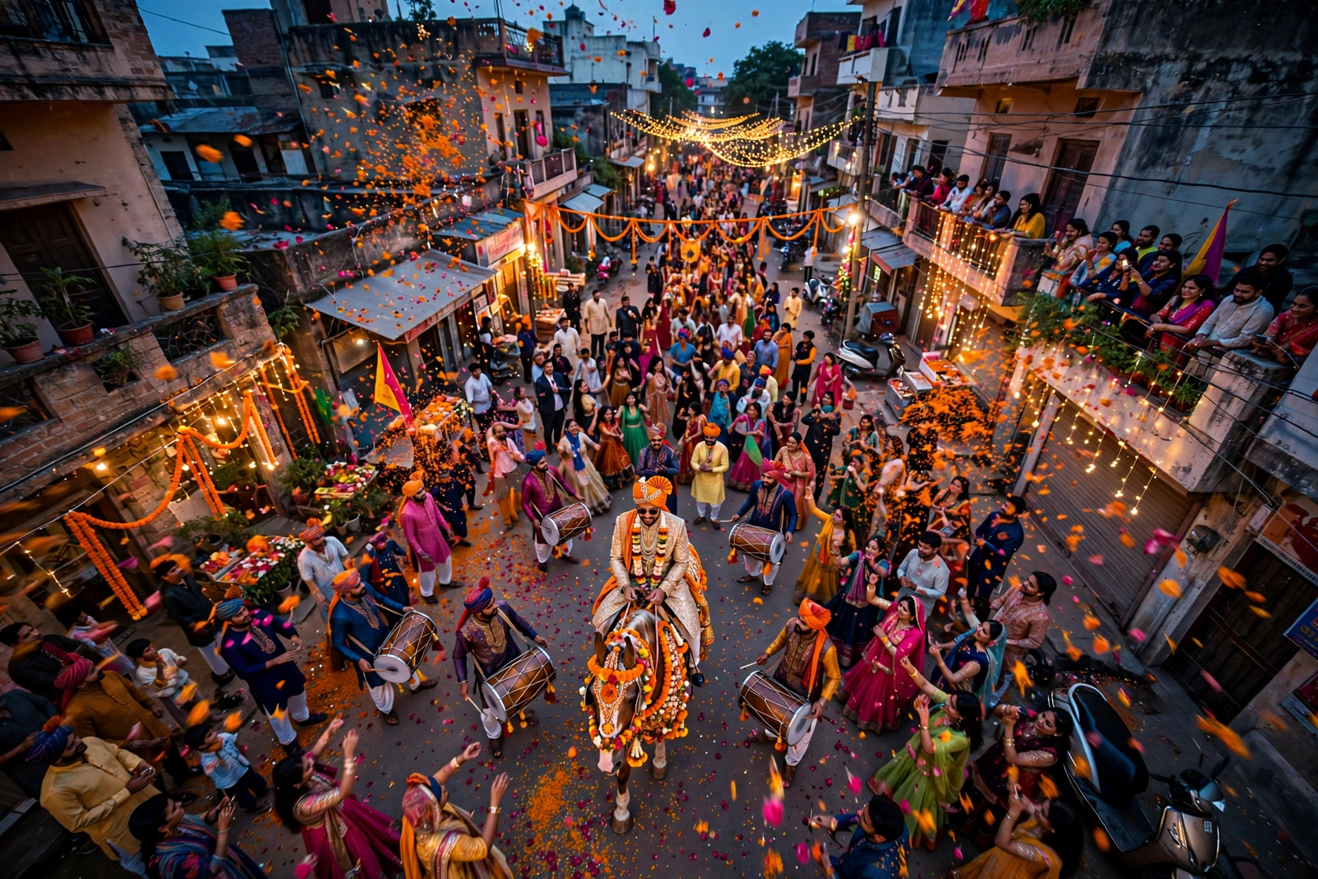 AI Video Wedding Baraat Drone