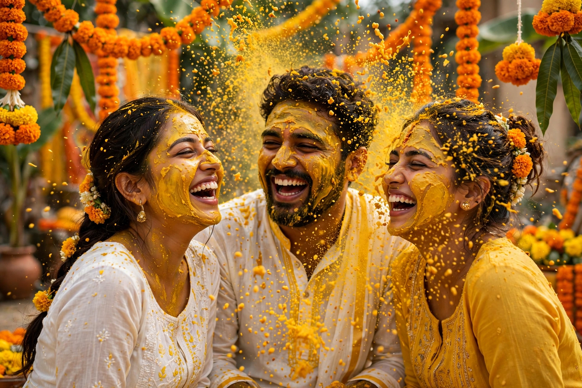 AI Video Haldi Ceremony Slowmo