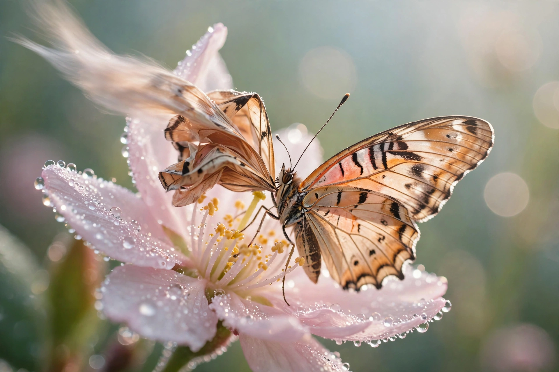AI Video Butterfly Garden Macro
