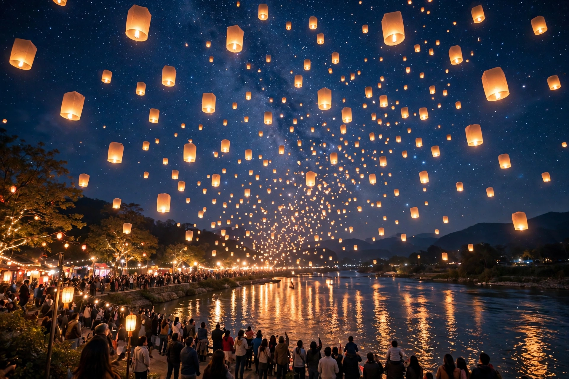 AI Video Lantern Festival Night