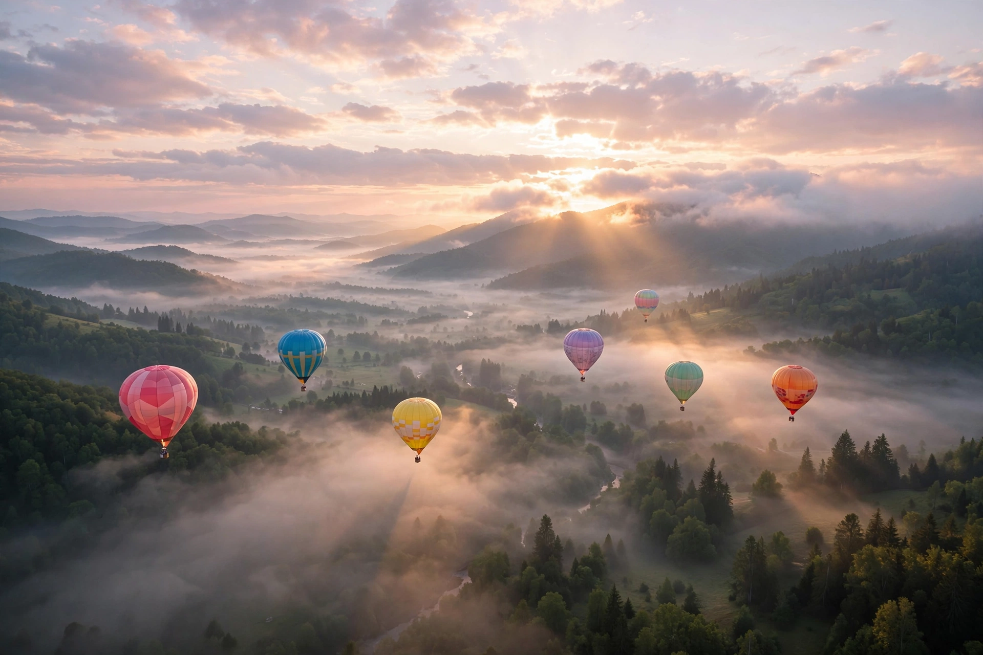 AI Video Hot Air Balloon Dawn