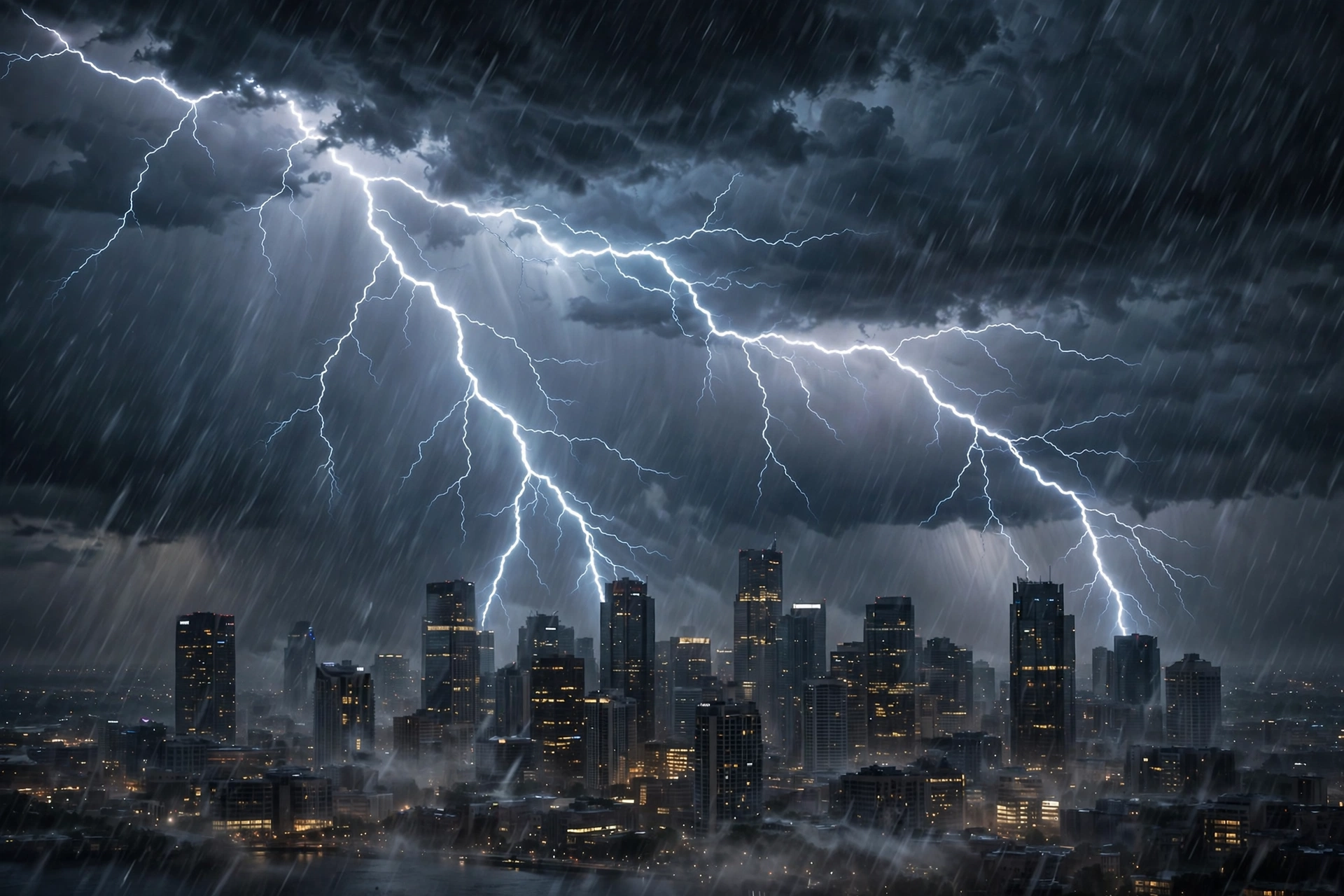 AI Video Thunderstorm City