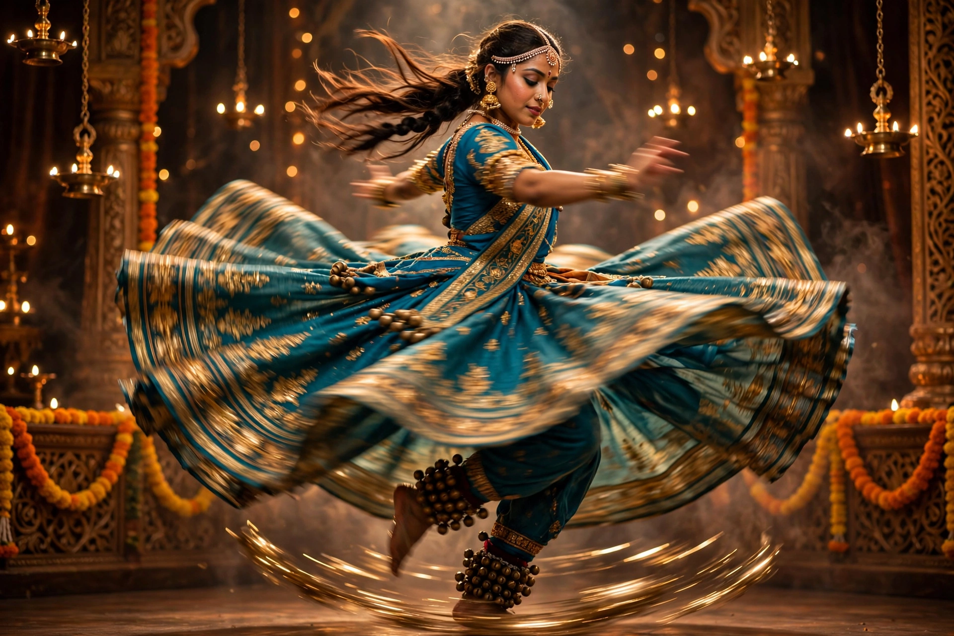 AI Video Kathak Dancer Spin
