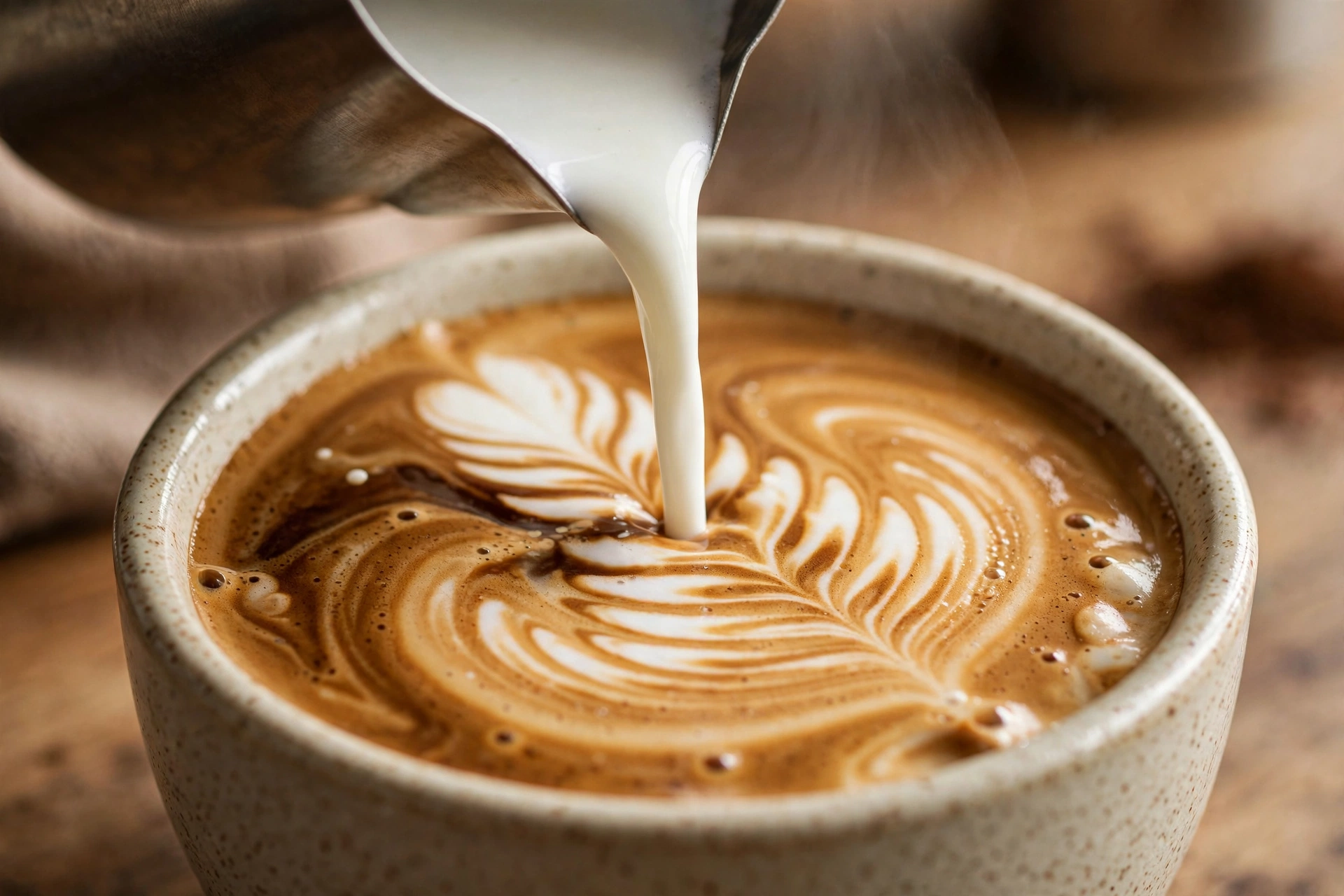AI Video Coffee Pour Art