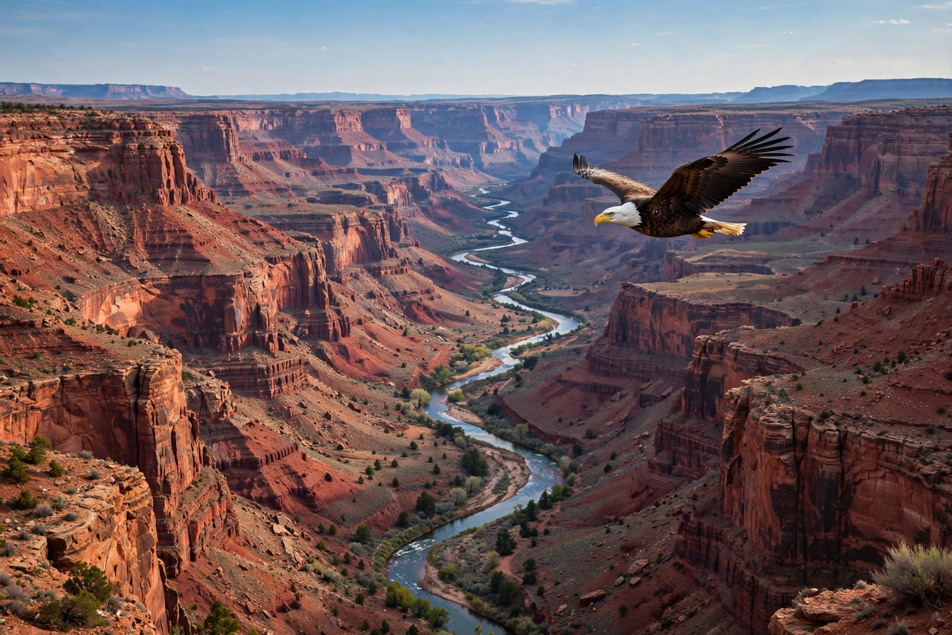 AI Video Eagle Soaring Canyon