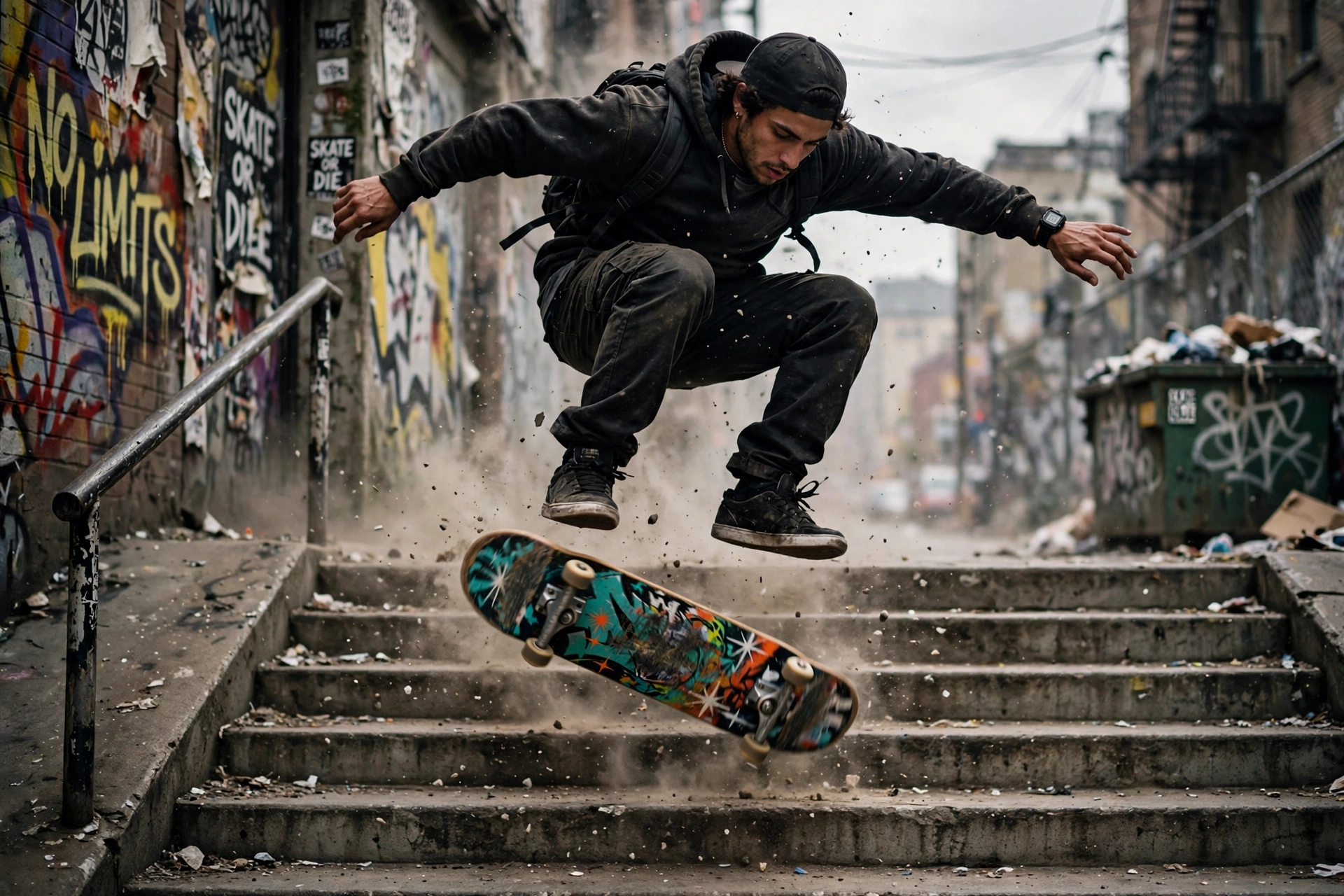 AI Video Skateboard Trick Slowmo