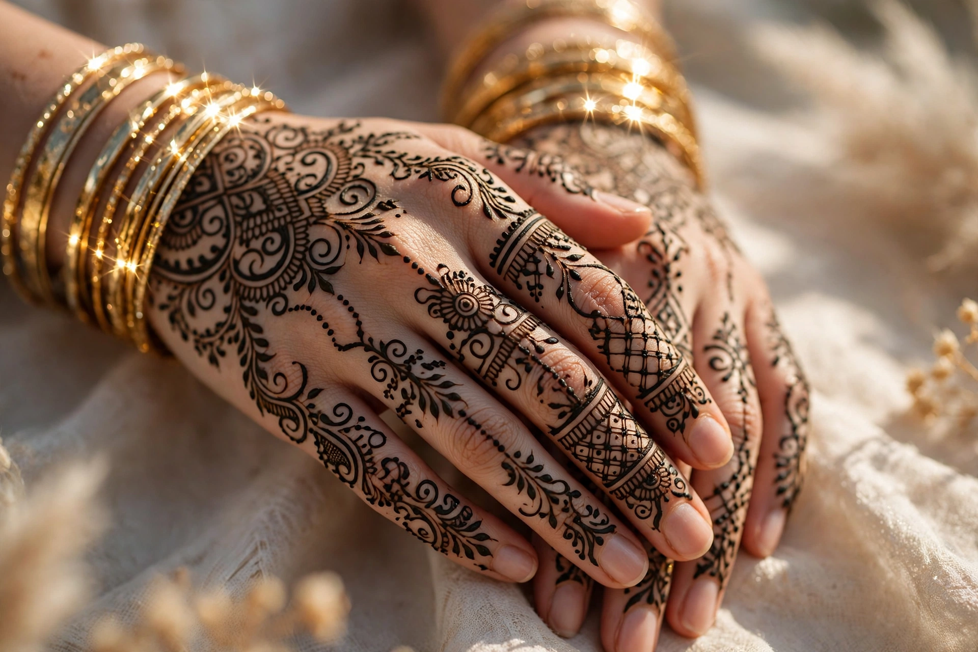 AI Video Mehndi Hands Closeup