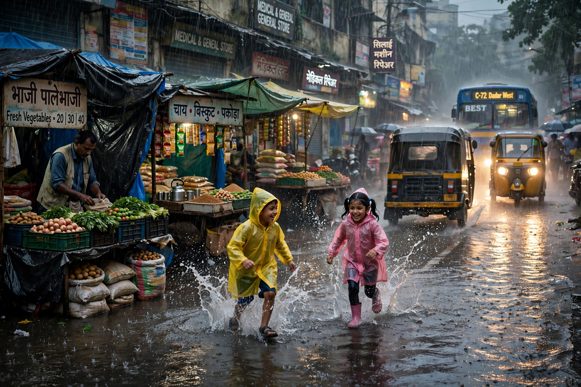 AI Video Monsoon Street Mumbai