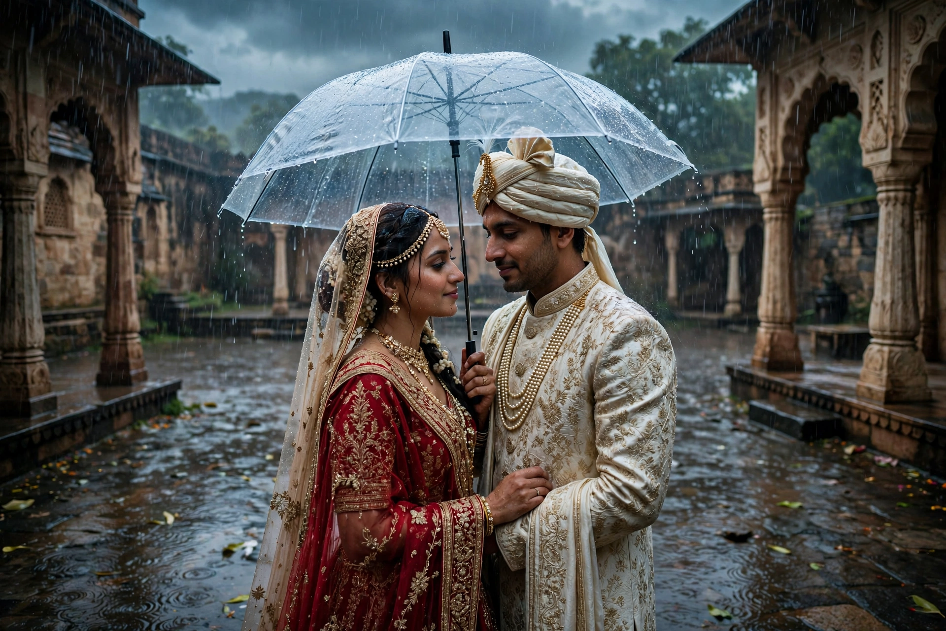 Couple Monsoon Romance