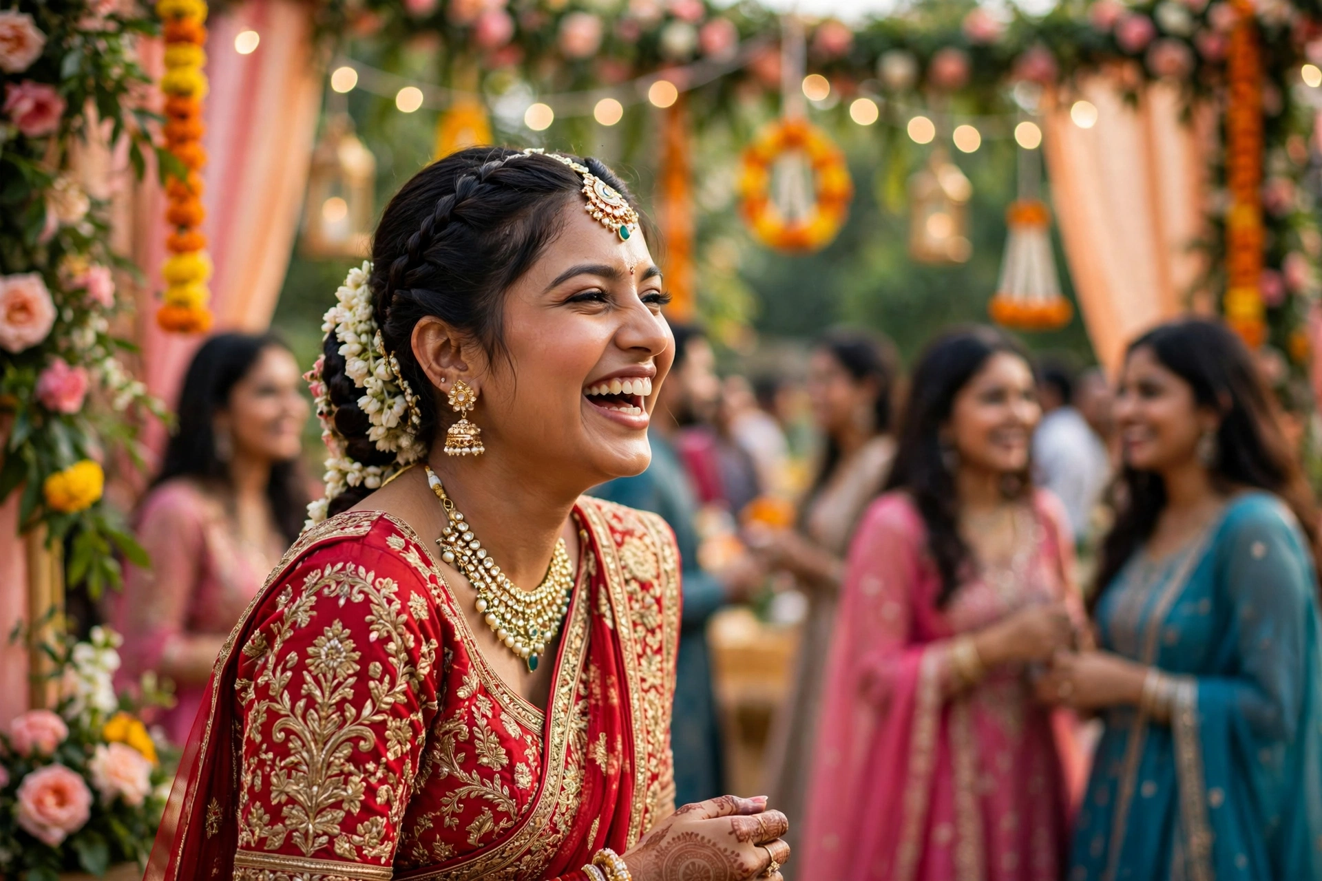 Bride Laughing Candid