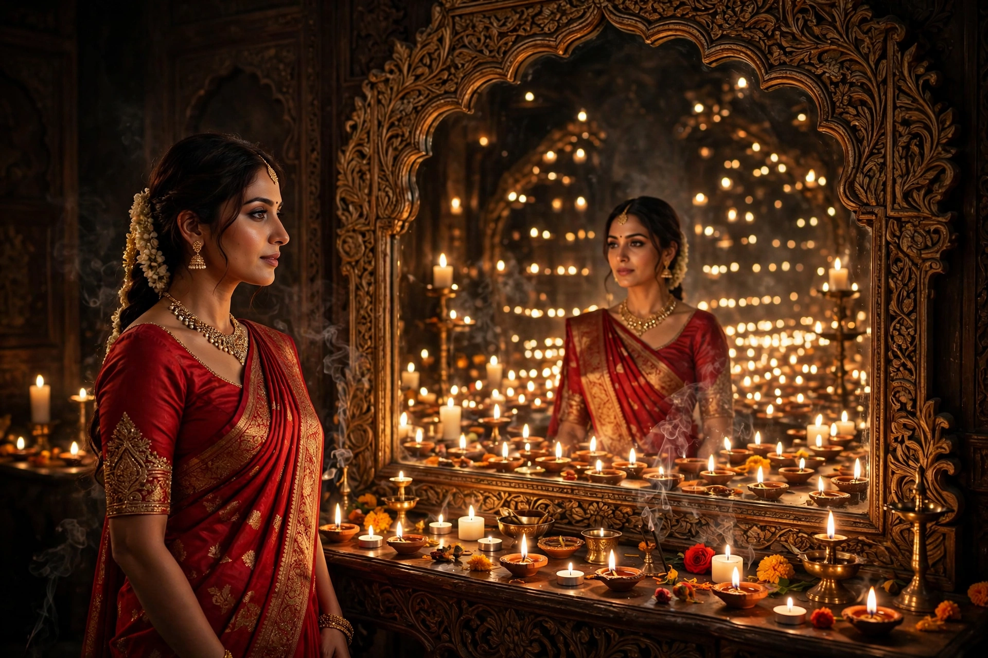 Candlelight Mirror Reflection