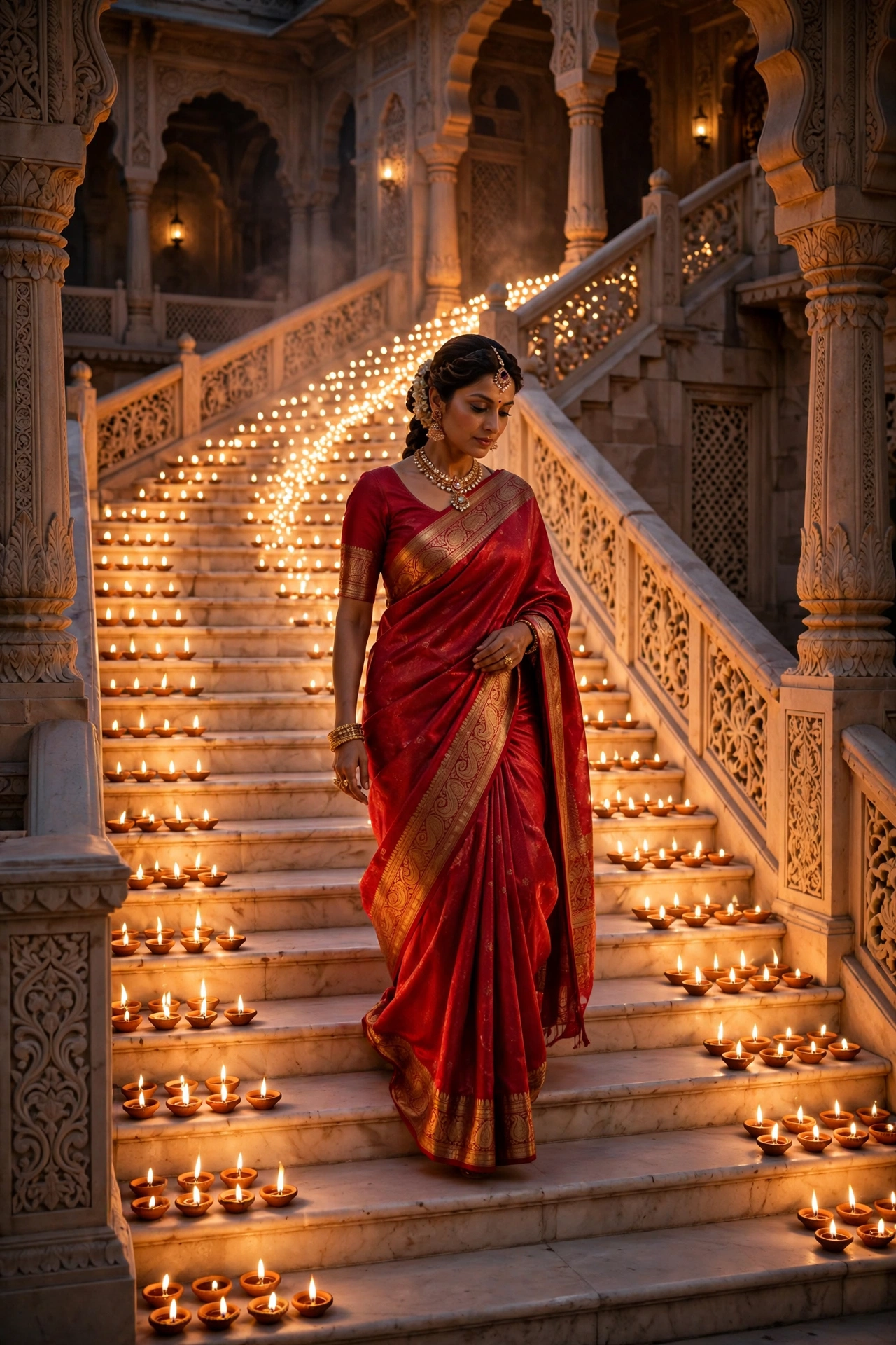 Candlelight Saree Staircase