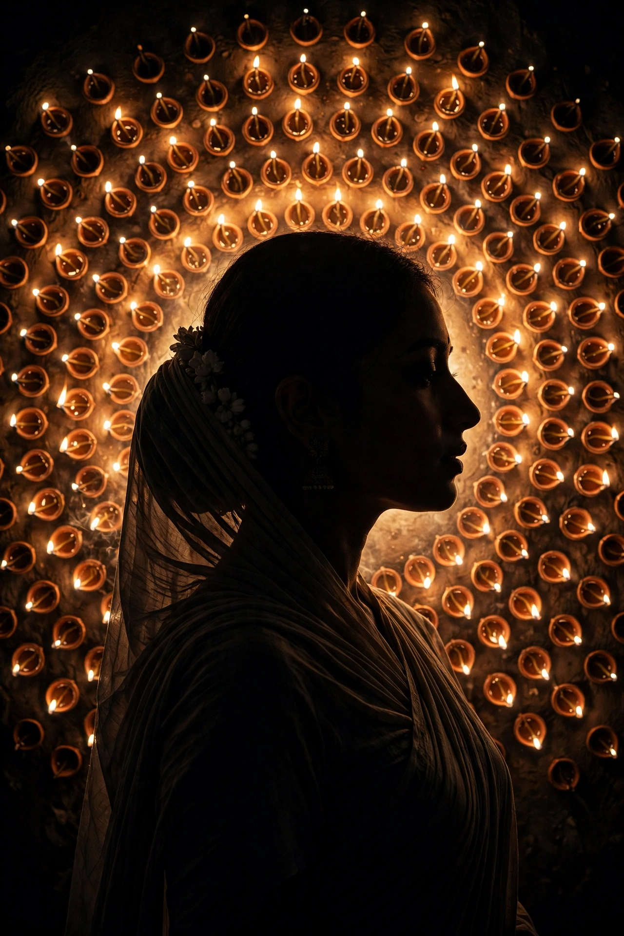 Candlelight Saree Silhouette