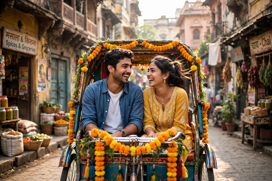 Old City Rickshaw Couple