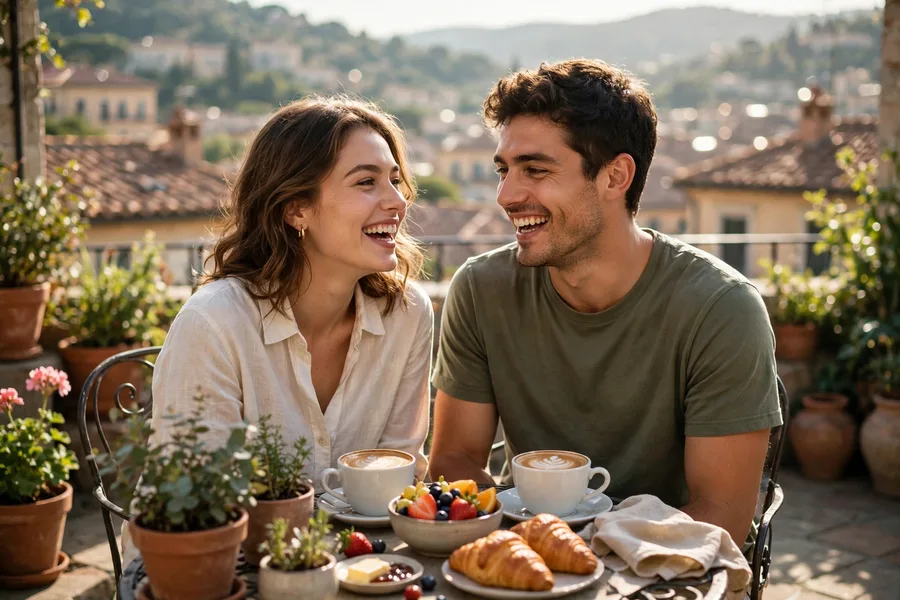 Terrace Breakfast Couple