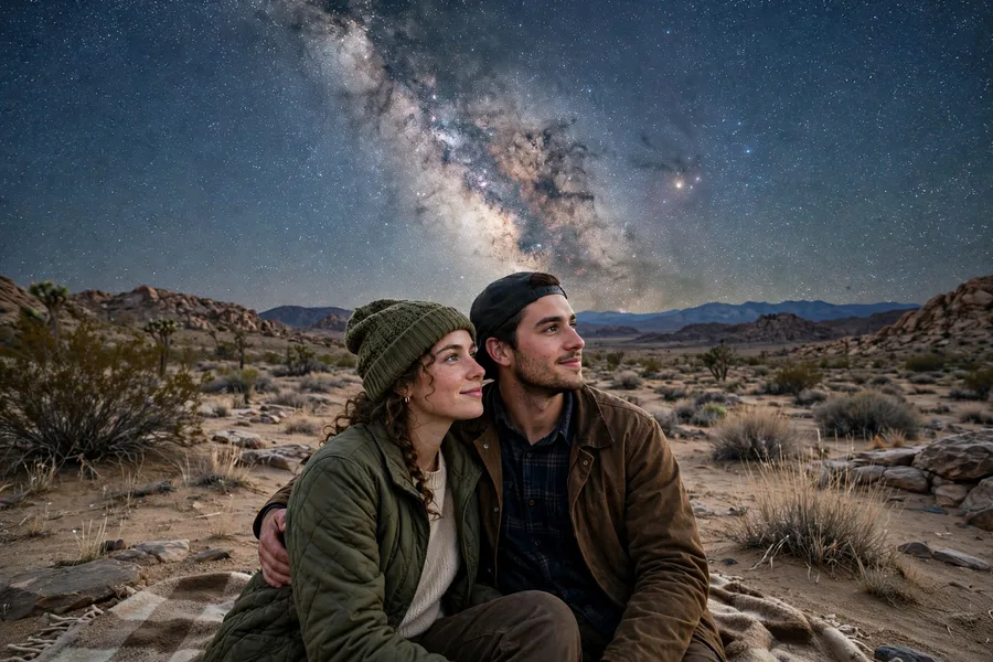 Couple Wallpaper Starry Desert Night