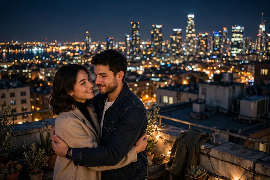 Couple Wallpaper City Skyline Night