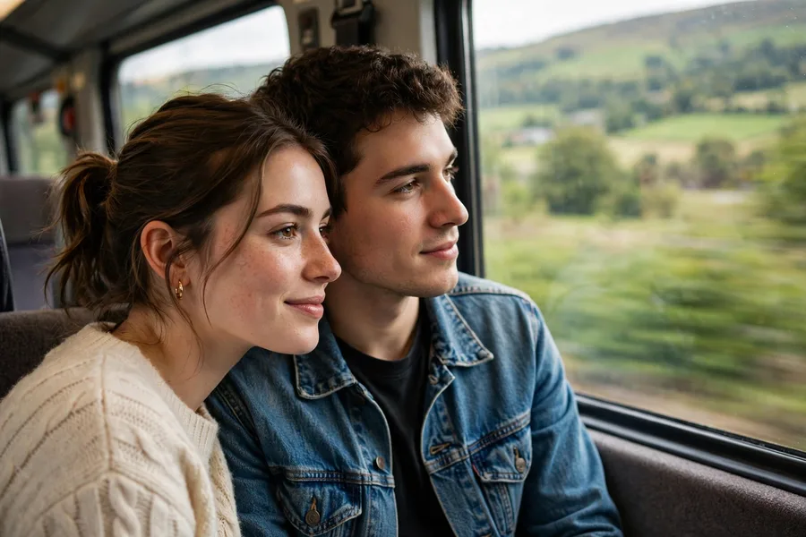 Couple Video Train Window Journey