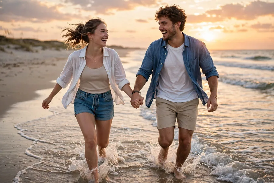 Couple Video Beach Run