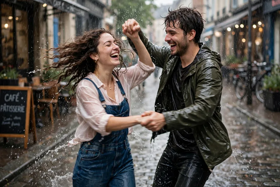 Couple Video Dancing in Rain