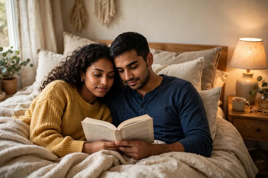 Couple Reading in Bed