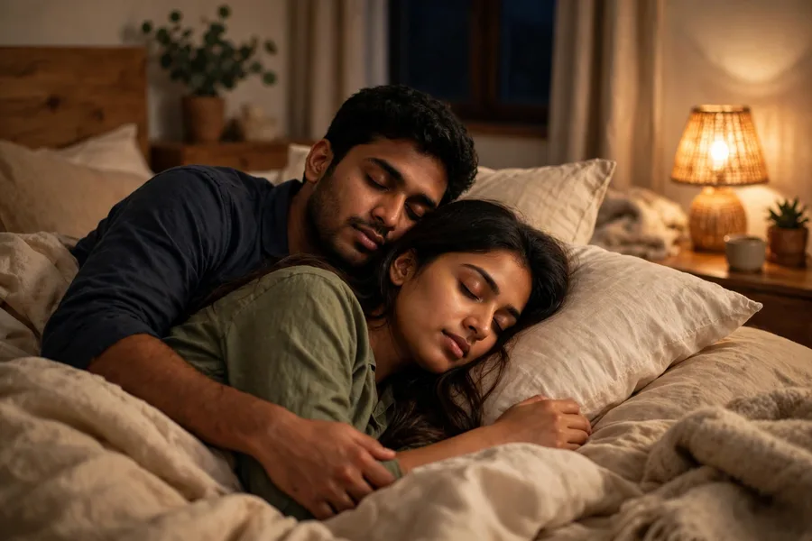 Couple Sleeping in Bed Spoon