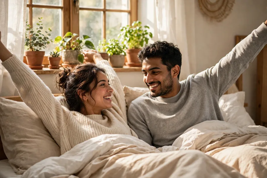 Lazy Sunday Bed Couple