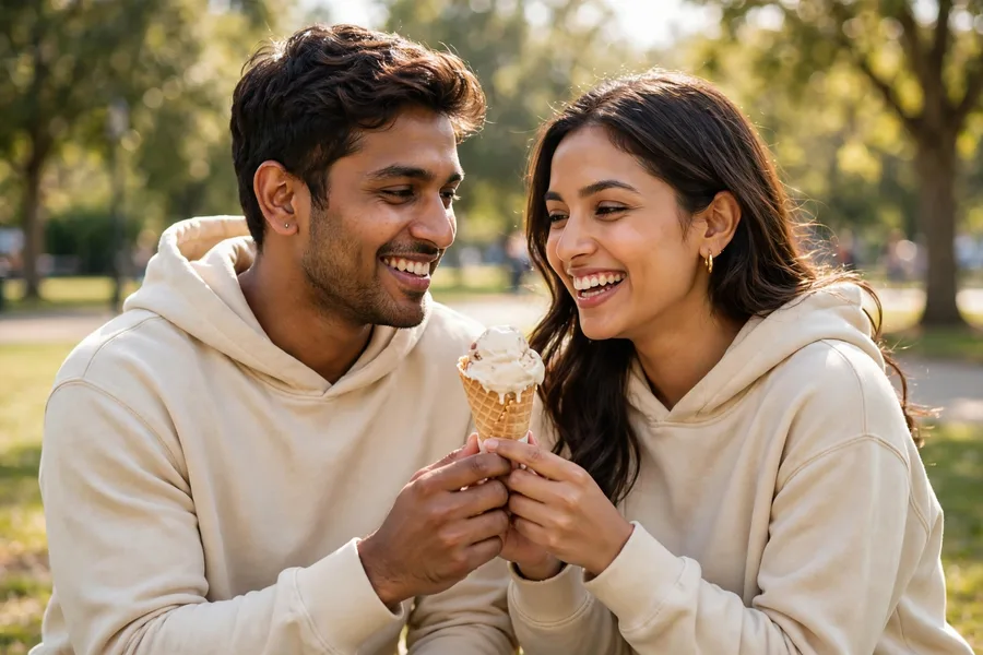 Cute Couple Matching Hoodies Ice Cream