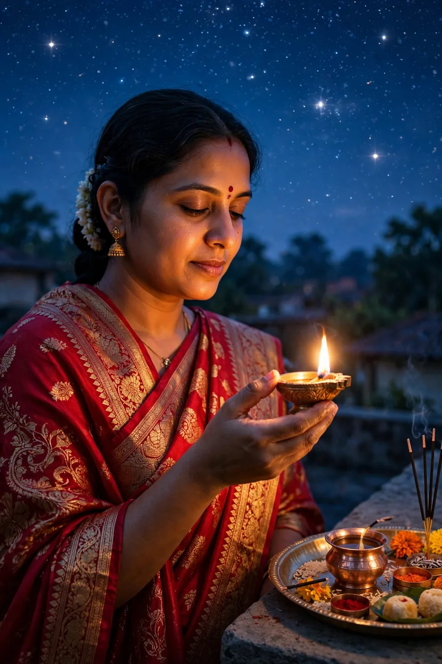 Ahoi Ashtami Diya Mother