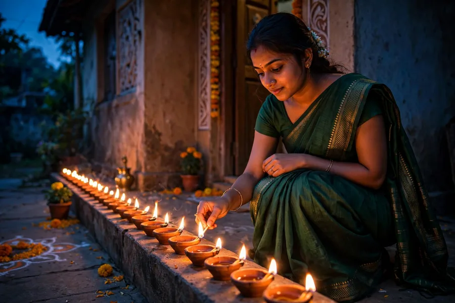 Kali Chaudas Diya Row