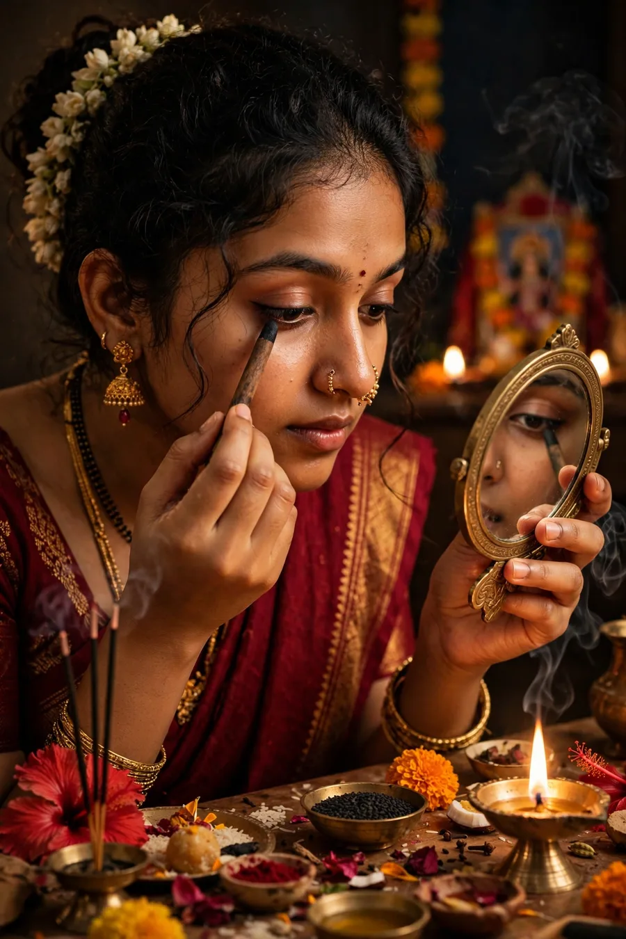 Kali Chaudas Kajal Ritual
