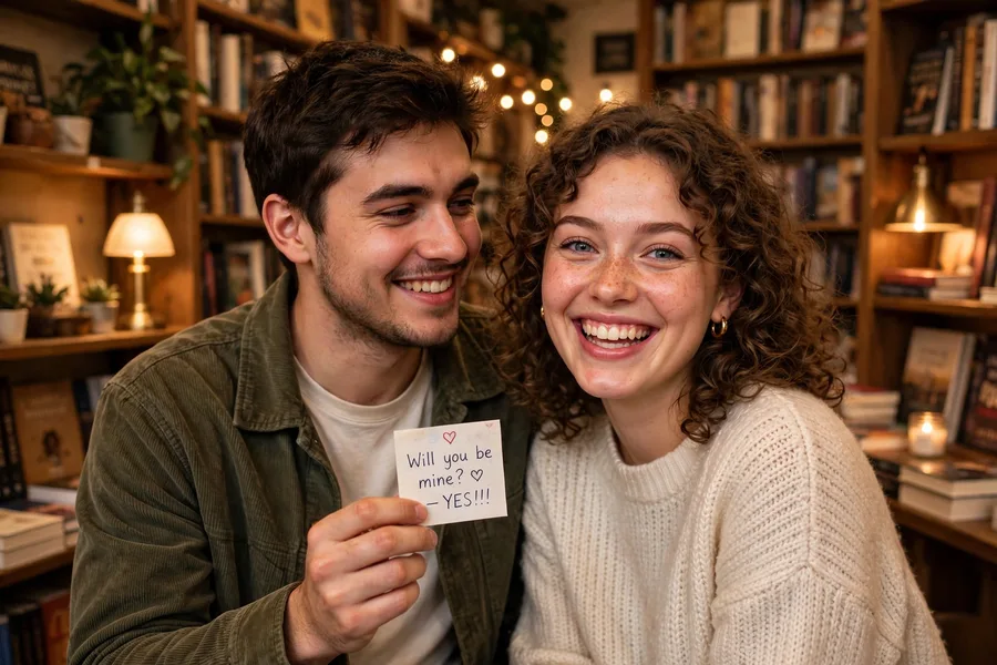 Yes Yesss Bookstore Confession Couple