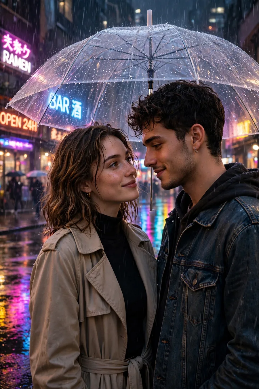 Gemini Couple Rain Romance Edit