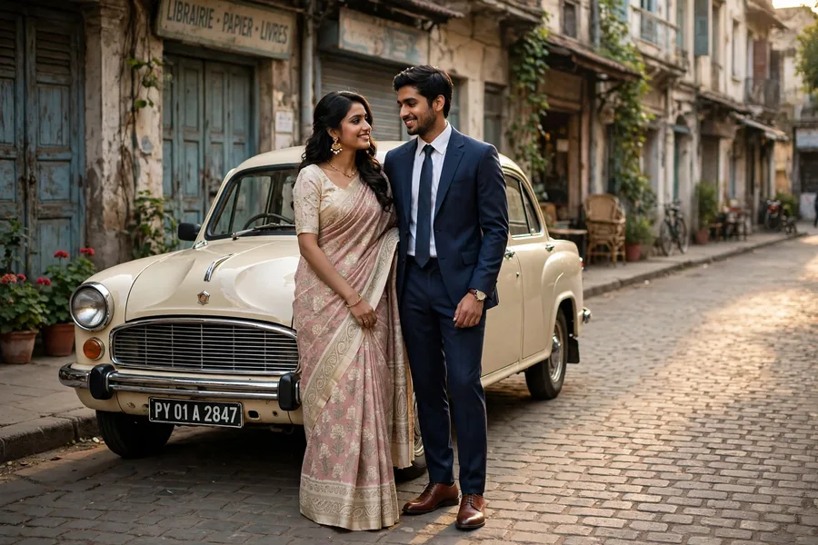 Pre-Wedding Couple Vintage Car Shoot