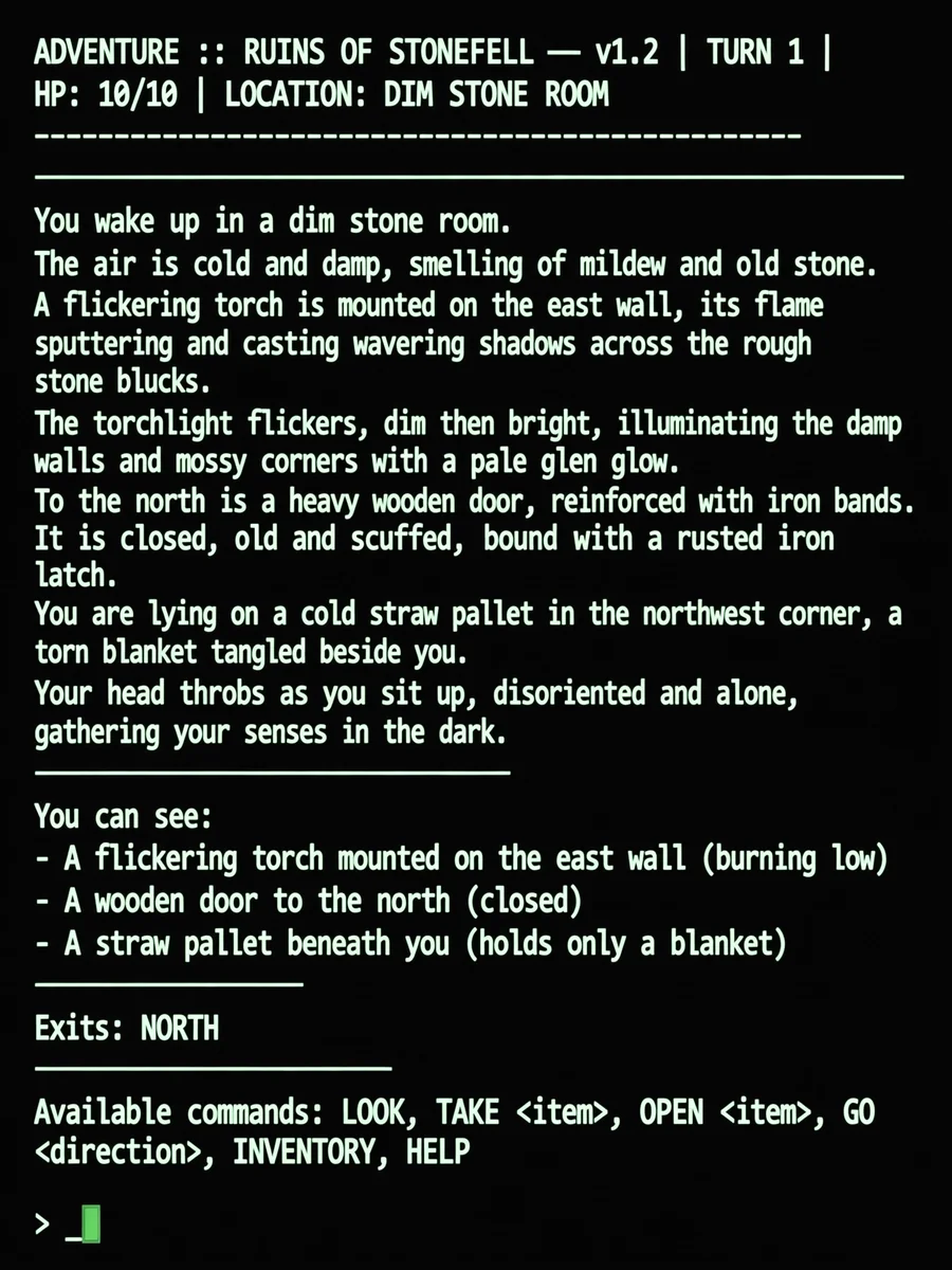 Text Based Adventure Game — ChatGPT Prompt