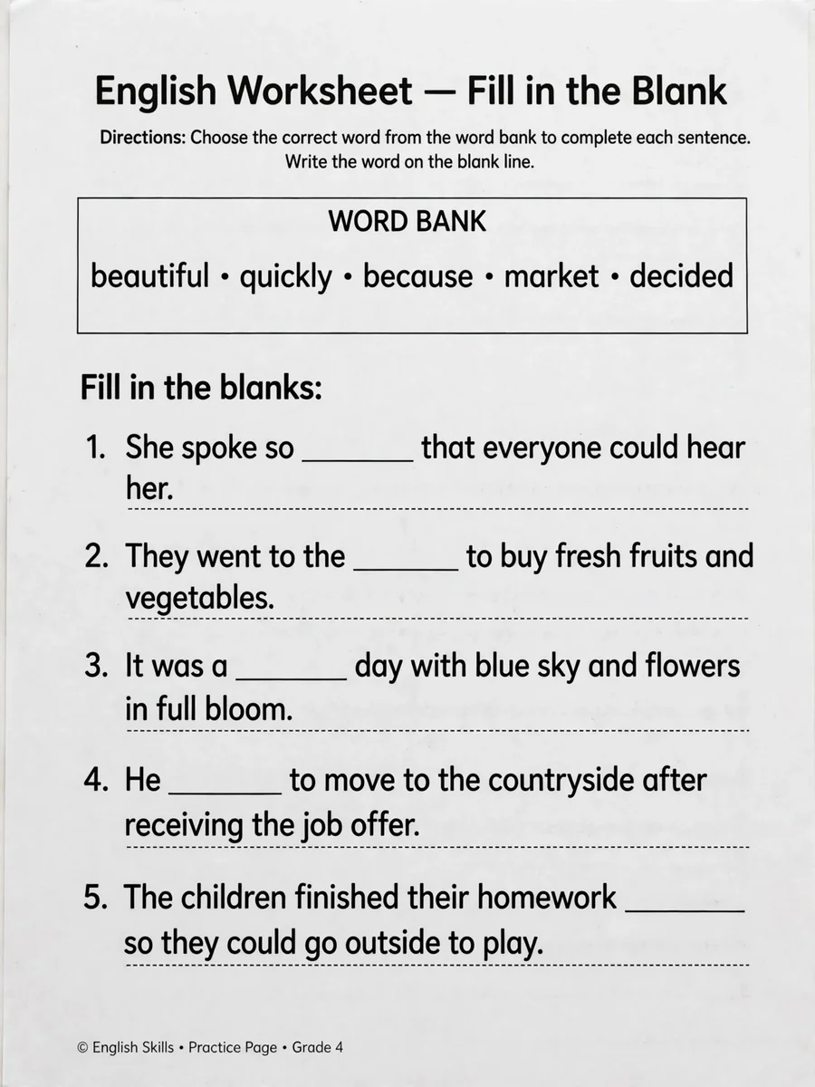Fill in the Blank Worksheets Generator — ChatGPT Prompt