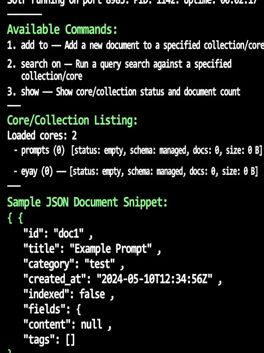 Act as a Solr Search Engine — ChatGPT Prompt